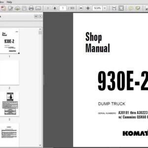 KOMATSU 930E-2 DUMP TRUCK SERVICE REPAIR MANUAL (A30181 thru A30223 w\ Cummins QSK60 Engine) - PDF DOWNLOAD