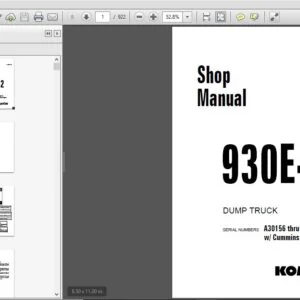 KOMATSU 930E-2 DUMP TRUCK SERVICE REPAIR MANUAL (SN:A30156 thru A30180 w\ Cummins QSK60 Engine) - PDF DOWNLOAD