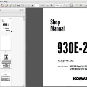 KOMATSU 930E-2 DUMP TRUCK SERVICE REPAIR MANUAL (SN:A30156 thru A30180 w\ MTUDDC 4000 Engine) - PDF DOWNLOAD