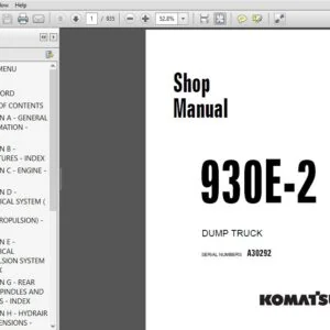 KOMATSU 930E-2 DUMP TRUCK SERVICE REPAIR MANUAL (SN:A30292) KOMATSU 930E 2 - PDF DOWNLOAD