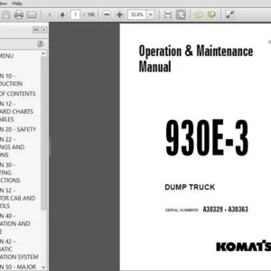 KOMATSU 930E-3 DUMP TRUCK Operation & Maintenance Manual (SN:A30329 - A30363) KOMATSU 930E-3 - PDF DOWNLOAD