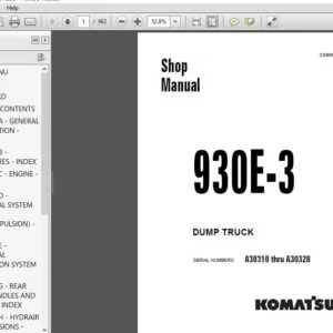 KOMATSU 930E-3 Shop Manual DUMP TRUCK (930E 3) Sl No: A30310 thru A30328