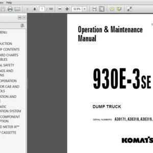 KOMATSU 930E-3SE DUMP TRUCK Operation & Maintenance Manual (SN:A30171, A30318, A30319, A30322) - PDF DOWNLOAD