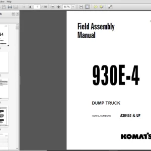 KOMATSU 930E-4 DUMP TRUCK FIELD ASSEMBLY MANUAL (SN:A30462 & UP) - PDF Download