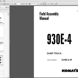KOMATSU 930E-4 DUMP TRUCK FIELD ASSEMBLY MANUAL (SN: A31056 & UP) - PDF Download