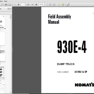 KOMATSU 930E-4 DUMP TRUCK Field Assembly Manual SN A31002 & UP - PDF DOWNLOAD