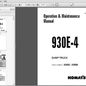 KOMATSU 930E-4 DUMP TRUCK OPERATION & MAINTENANCE MANUAL (SN:A30462 - A30600) KOMATSU 930E-4 - PDF DOWNLOAD