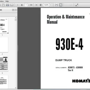 KOMATSU 930E-4 DUMP TRUCK OPERATION & MAINTENANCE MANUAL (SN:A30873-A30989 Tier II) - PDF DOWNLOAD