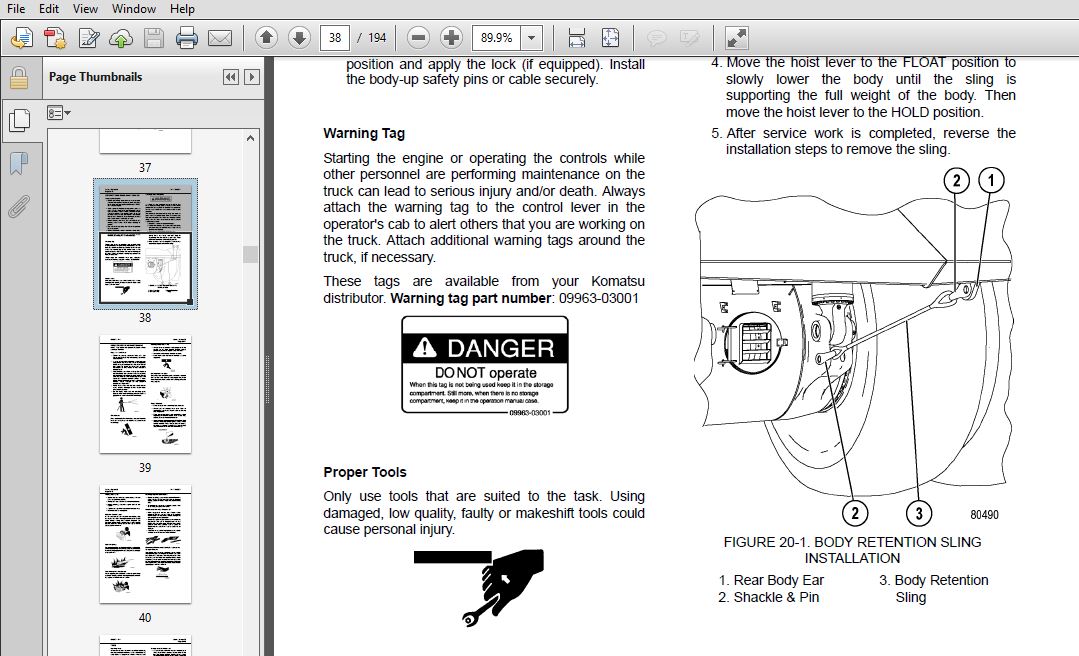 KOMATSU 930E-4 DUMP TRUCK Operation & Maintenance Manual (SN:A30693 ...