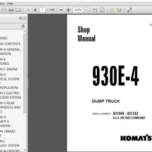 KOMATSU 930E-4 DUMP TRUCK SERVICE REPAIR MANUAL (SN A31049 - A31162 U.S.A. EPA TIER 4 COMPLIANT) - PDF DOWNLOAD