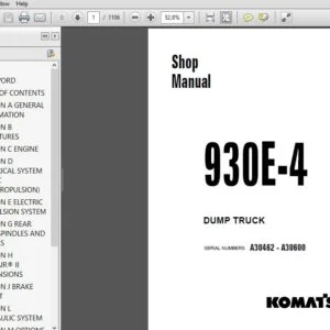 KOMATSU 930E-4 DUMP TRUCK SERVICE REPAIR MANUAL (SN:A30462-A30600) - PDF DOWNLOAD