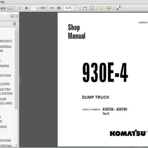 KOMATSU 930E-4 DUMP TRUCK SERVICE REPAIR MANUAL SN:A30750-A30795 TIER 2 - PDF DOWNLOAD