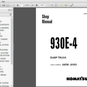 KOMATSU 930E-4 DUMP TRUCK SERVICE REPAIR MANUAL (SN:A30769-A31033) - PDF DOWNLOAD
