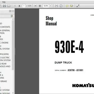KOMATSU 930E-4 DUMP TRUCK SERVICE REPAIR MANUAL (SN:A30796 A31001) - PDF DOWNLOAD
