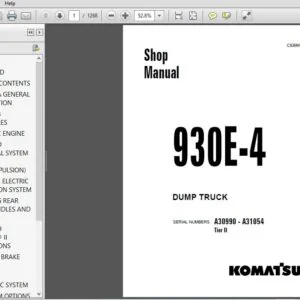 KOMATSU 930E-4 DUMP TRUCK SERVICE REPAIR MANUAL (SN: A30990-A31054 TIER-2) - PDF Download