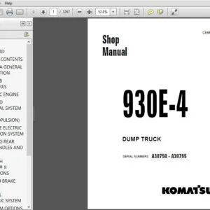 KOMATSU 930E-4 DUMP TRUCK SERVICE REPAIR MANUAL (SN:A30750-A30795 ) - PDF DOWNLOAD