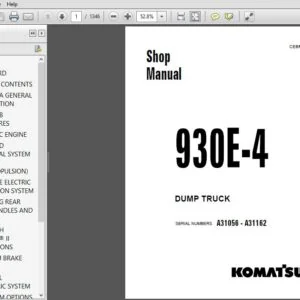 KOMATSU 930E-4 DUMP TRUCK SERVICE REPAIR MANUAL  (SN:A31056-A31162) - PDF Download