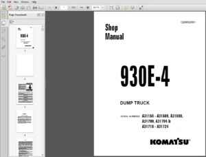 Komatsu 930E-4 Dump Truck Shop Manual CEBM026901 - PDF DOWNLOAD