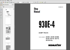 KOMATSU 930E-4 DUMP TRUCK Shop Manual - PDF DOWNLOAD