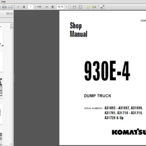 KOMATSU 930E-4 DUMP TRUCK Shop Manual - PDF DOWNLOAD