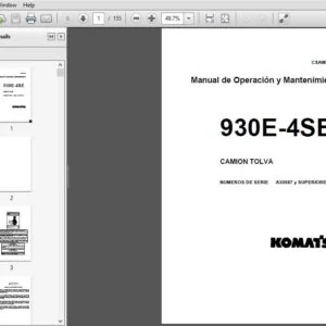 KOMATSU 930E-4SE CAMION TOLVA Manual de Operación y Mantenimiento NUMEROS DE SERIE A30587 y SUPERIORES (SPANISH) - PDF DOWNLOAD
