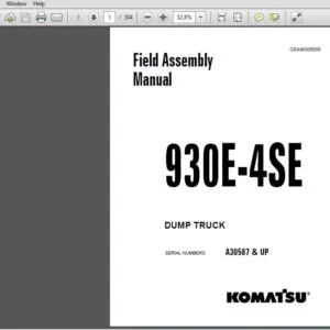 KOMATSU 930E-4SE DUMP TRUCK FIELD ASSEMBLY MANUAL (SN:A30587 & UP) - PDF DOWNLOAD