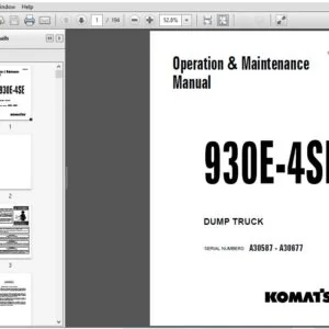 KOMATSU 930E-4SE DUMP TRUCK OPERATION & MAINTENANCE MANUAL (SN:A30587 - A30677) KOMATSU 930E-4SE