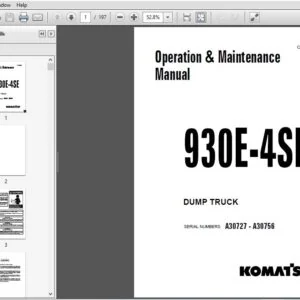 KOMATSU 930E-4SE DUMP TRUCK OPERATION & MAINTENANCE MANUAL (SN:A30727 - A30756) KOMATSU 930E-4SE