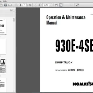 KOMATSU 930E-4SE DUMP TRUCK OPERATION & MAINTENANCE MANUAL (SN:A30876 - A31033) KOMATSU 930E-4SE