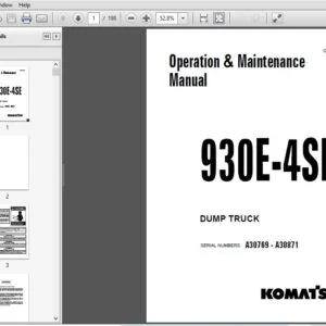 KOMATSU 930E-4SE DUMP TRUCK OPERATION & MAINTENANCE MANUAL (SN:A30769 - A30871) KOMATSU 930E-4SE - PDF DOWNLOAD