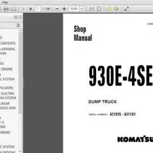 KOMATSU 930E-4SE DUMP TRUCK SERVICE REPAIR MANUAL (SN:A31035 A31163)- PDF Download