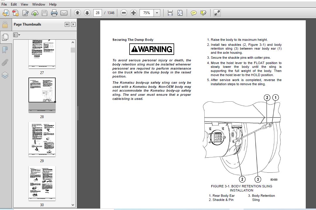 KOMATSU 930E-4SE DUMP TRUCK SERVICE REPAIR MANUAL (SN:A31035 A31163 ...