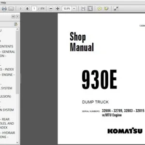 KOMATSU 930E DUMP TRUCK SERVICE REPAIR MANUAL (SN:32604 - 32789, 32803 - 32815 wMTU Engine Manual) KOMATSU 930E - PDF DOWNLOAD