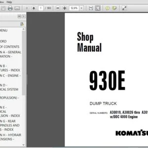 KOMATSU 930E DUMP TRUCK SERVICE REPAIR MANUAL(SN:A30019, A30026 thru A30119 w/DDC 4000 Engine Manual) KOMATSU 930E - PDF DOWNLOAD