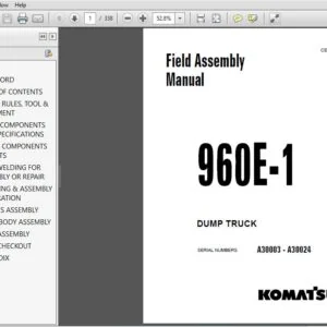 KOMATSU 960E-1 DUMP TRUCK FIELD ASSEMBLY MANUAL (SN:A30003-A30024) - PDF DOWNLOAD