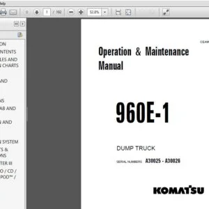 KOMATSU 960E-1 DUMP TRUCK Operation & Maintenance Manual (SN :A30025 - A30026) KOMATSU 960E-1 - PDF DOWNLOAD