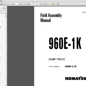 KOMATSU 960E-1K DUMP TRUCK FIELD ASSEMBLY MANUAL - PDF DOWNLOAD