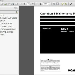 KOMATSU 960E-2 DUMP TRUCK OPERATION & MAINTENANCE MANUAL (SN:A30027 & UP)  KOMATSU 960E-2 - PDF DOWNLOAD