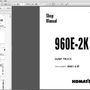 KOMATSU 960E-2K DUMP TRUCK SHOP REPAIR MANUAL SN A50011 & UP - PDF DOWNLOAD