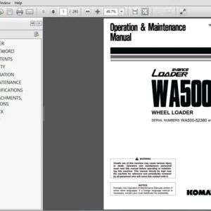Komatsu WA500-3 Avance Wheel Loader Operator Manual (SN 52380+) PDF