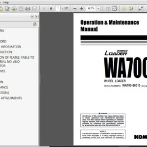 KOMATSU AVANCE LOADER WA700-3 WHEEL LOADER OPERATION & MAINTENANCE MANUAL (SN:WA700-50010 & UP) - PDF DOWNLOAD