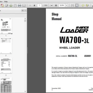 KOMATSU AVANCE LOADER WA700-3L WHEEL LOADER SERVICE REPAIR MANUAL (SN:A50001 & UP) - PDF DOWNLOAD