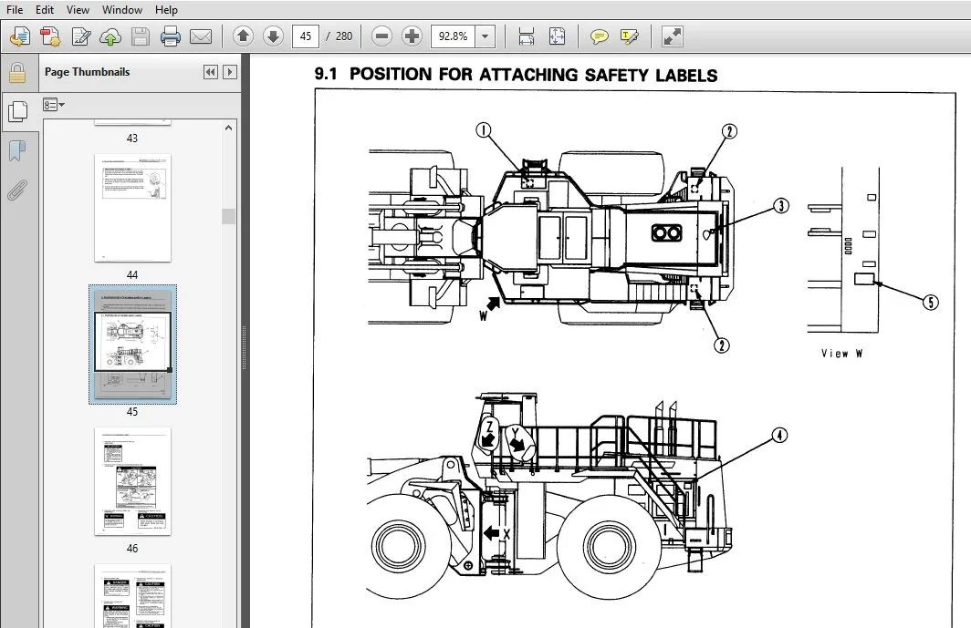 KOMATSU WA800-3 AVANCE LOADER WHEEL LOADER OPERATION & MAINTENANCE MANUAL (SN:50001 & UP) - PDF DOWNLOAD - Image 4