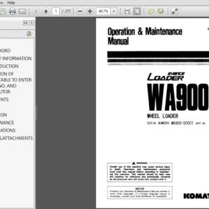 KOMATSU AVANCE LOADER WA900-3 WHEEL LOADER OPERATION & MAINTENANCE MANUAL (SN:50001 & UP) - PDF DOWNLOAD