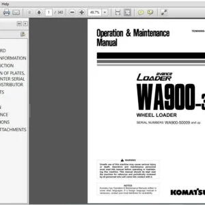KOMATSU AVANCE LOADER WA900-3 WHEEL LOADER OPERATION & MAINTENANCE MANUAL (SN:50009 & UP) - PDF DOWNLOAD