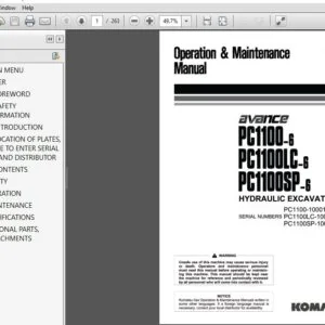 KOMATSU AVANCE PC1100-6 PC1100LC-6 PC1100SP-6 HYDRAULIC EXCAVATOR OPERATION & MAINTENANCE MANUAL (SN:10001 & UP) - PDF DOWNLOAD