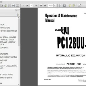 KOMATSU AVANCE PC128UU-1 HYDRAULIC EXCAVATOR OPERATION & MAINTENANCE MANUAL (SN:1001 & UP) - PDF DOWNLOAD