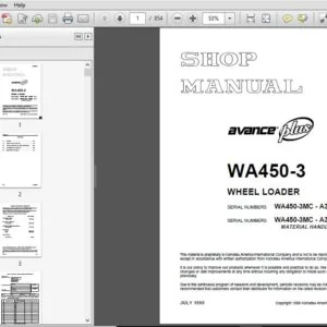 KOMATSU AVANCE PLUS WA450-3 WHEEL LOADER SERVICE REPAIR MANUAL - PDF DOWNLOAD