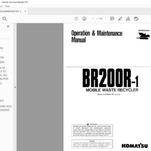 KOMATSU BR200R-1 MOBILE WASTE RECYCLER OPERATION & MAINTENANCE MANUAL (SN:1001& UP) KOMATSU BR200R-1 - PDF DOWNLOAD