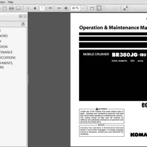 KOMATSU BR380JG-1E0 MOBILE CRUSHER OPERATION & MAINTENANCE MANUAL (SN:2621 & UP) KOMATSU BR380JG-1E0 - PDF DOWNLOAD